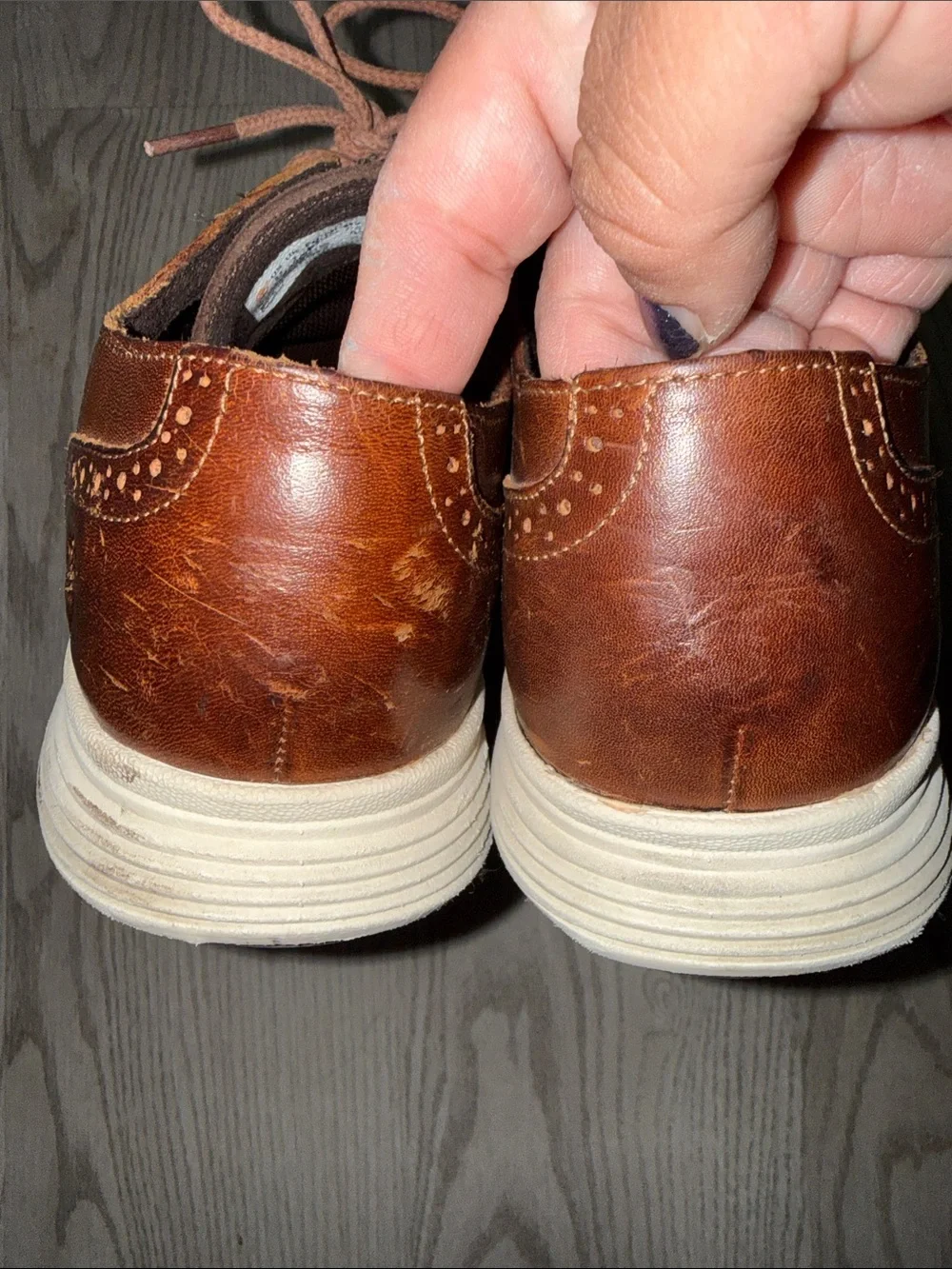 Timberland Brown Leather Lace-Up Derby with White Sole